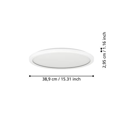 Eglo - LED RGBW Plafon łazienkowy ściemnialny LED/18,5W/230V 2700-6500K pr.38,9cm IP44 biały ZigBee