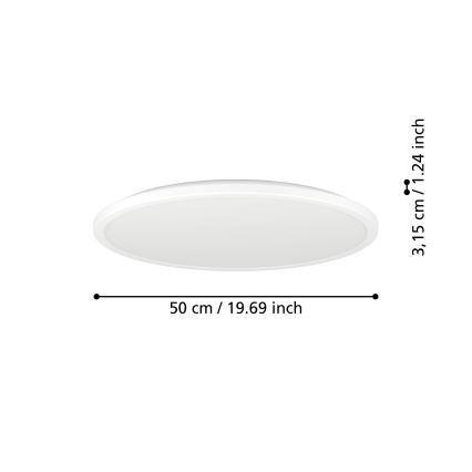 Eglo - LED RGBW Plafon łazienkowy ściemnialny LED/16,8W/230V 2700-6500K śr. 50 cm IP44 biały ZigBee