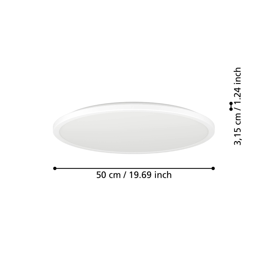 Eglo - LED RGBW Plafon łazienkowy ściemnialny LED/16,8W/230V 2700-6500K śr. 50 cm IP44 biały ZigBee