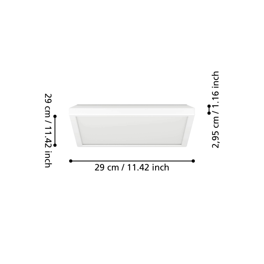 Eglo - LED RGBW Plafon łazienkowy ściemnialny LED/13,4W/230V 2700-6500K 29x29 cm IP44 biały ZigBee