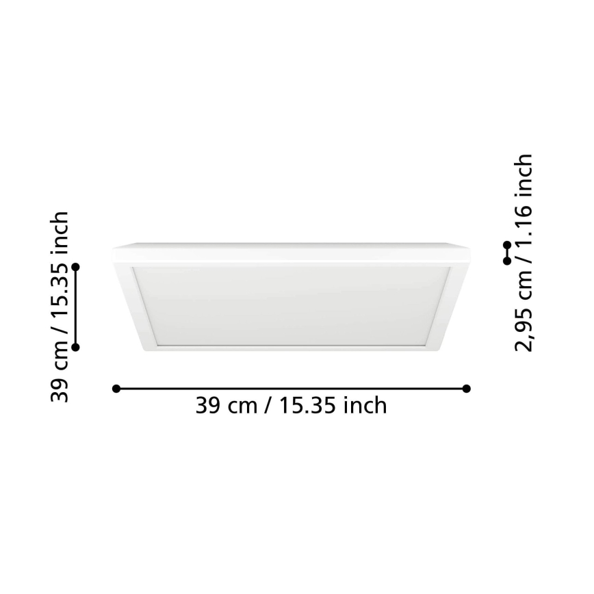 Eglo - LED RGBW Plafon łazienkowy ściemnialny LED/17,6W/230V 2700-6500K 39x39 cm IP44 biały ZigBee