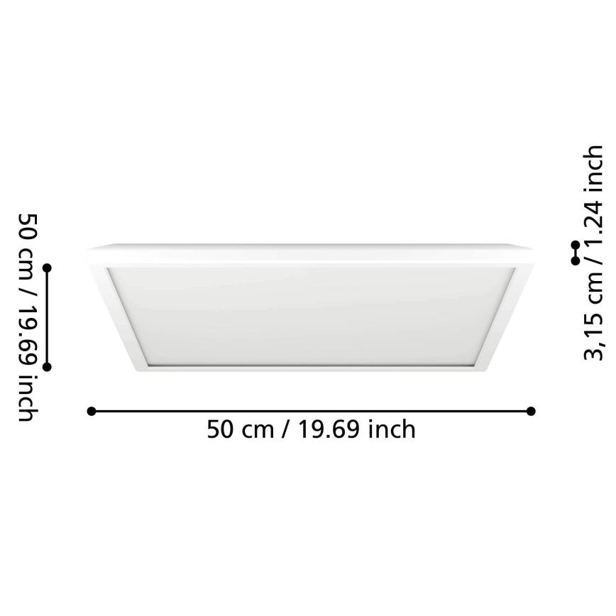 Eglo - LED RGBW Plafon łazienkowy ściemnialny LED/17W/230V 2700-6500K 50x50 cm IP44 biały ZigBee