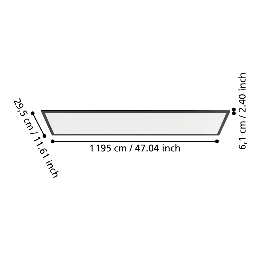 Eglo - Przysufitowy panel LED/33W/230V 2700/4000/6500K 120x30 cm czarny