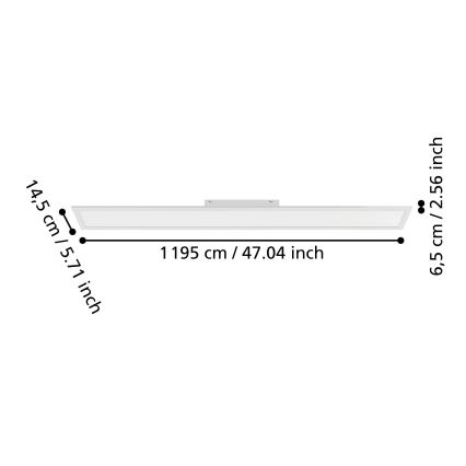 Eglo - LED Przysufitowy panel LED/28W/230V 2700/4000/6500K 120x15 cm biały