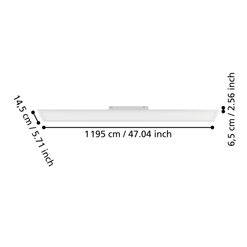 Eglo - LED Ściemnialny przysufitowy panel LED/28,3W/230V 2700-6500K 120x15 cm biały + pilot zdalnego sterowania