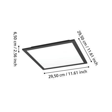 Eglo - LED RGBW ściemnialny plafon sufitowy LED/14W/230V 2700-6500K 30x30 cm czarny