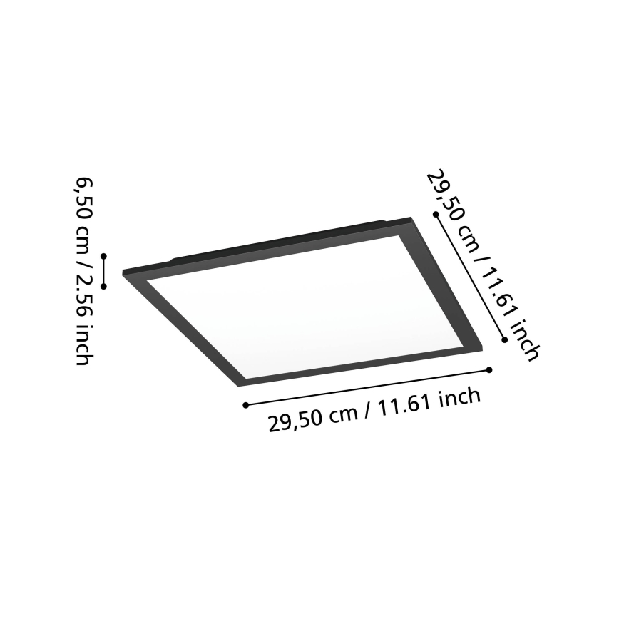 Eglo - LED RGBW ściemnialny plafon sufitowy LED/14W/230V 2700-6500K 30x30 cm czarny