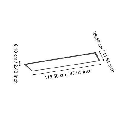 Eglo - Przysufitowy panel LED RGBW ściemnialny/34W/230V 2700-6500K 120x30 cm czarny