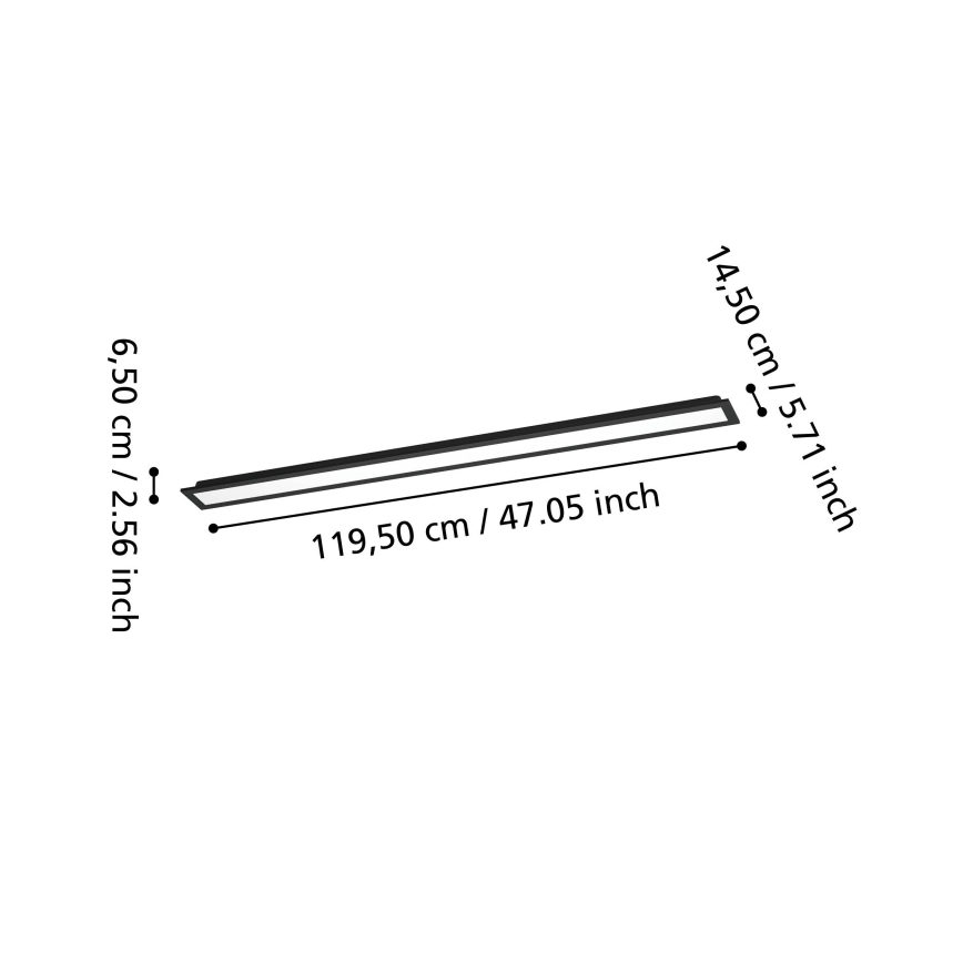 Eglo - LED RGBW Ściemnialny przysufitowy panel LED/28W/230V 2700-6500K 120x15 cm czarny