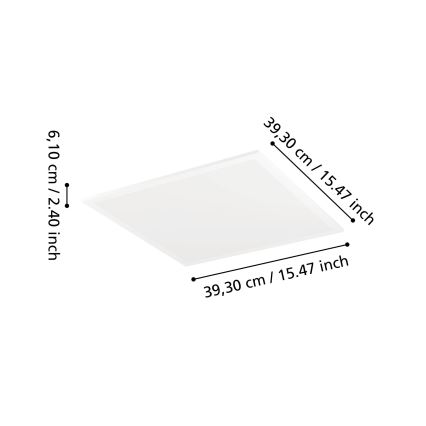 Eglo - LED RGBW ściemnialna lampa sufitowa LED/19W/230V 2700-6500K 40x40 cm biała