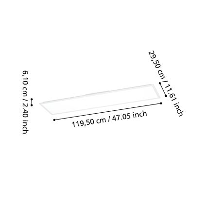 Eglo - LED RGBW ściemnialny natynkowy panel LED/34W/230V 2700-6500K 120x30 cm biały