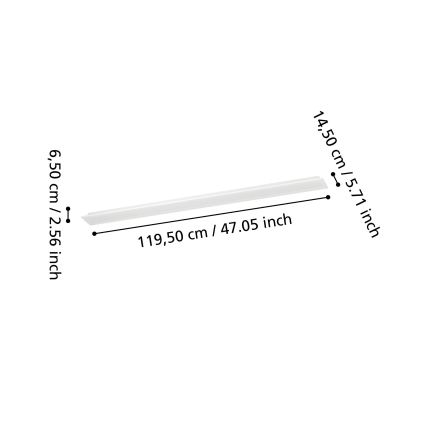 Eglo - LED RGBW ściemnialny przysufitowy panel LED/28W/230V 2700-6500K 120x15 cm biały