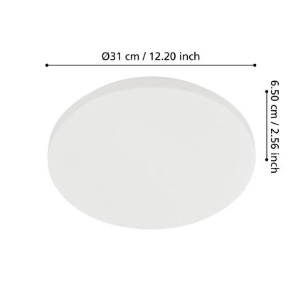 Eglo - LED plafon łazienkowy LED/18W/230V śr. 31 cm IP54 biały