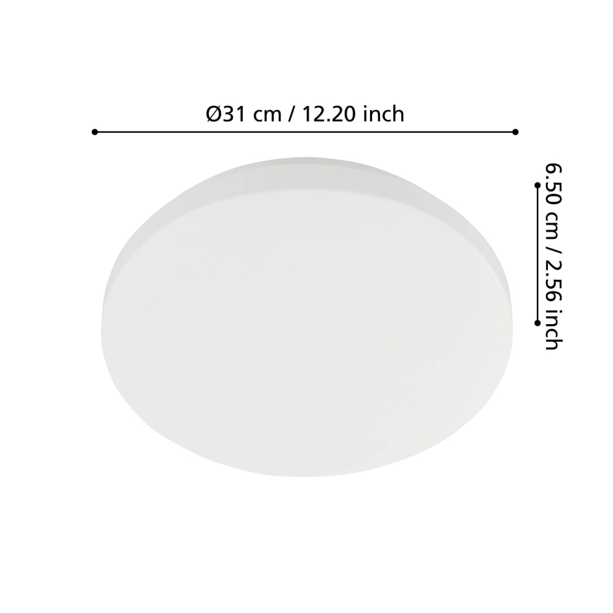 Eglo - LED oprawa sufitowa do łazienki z czujnikiem ruchu i zmierzchu LED/18W/230V Ø 31 cm IP54 biała