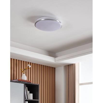 Eglo - Plafon łazienkowy LED/18W/230V 3000/4000/6500K śr. 34 cm IP54 matowy chrom