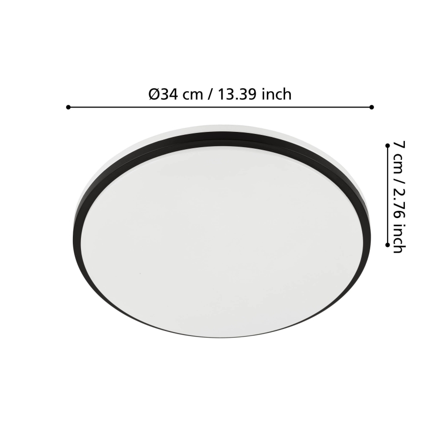 Eglo - LED plafon łazienkowy LED/18W/230V 3000/4000/6500K IP54 czarny