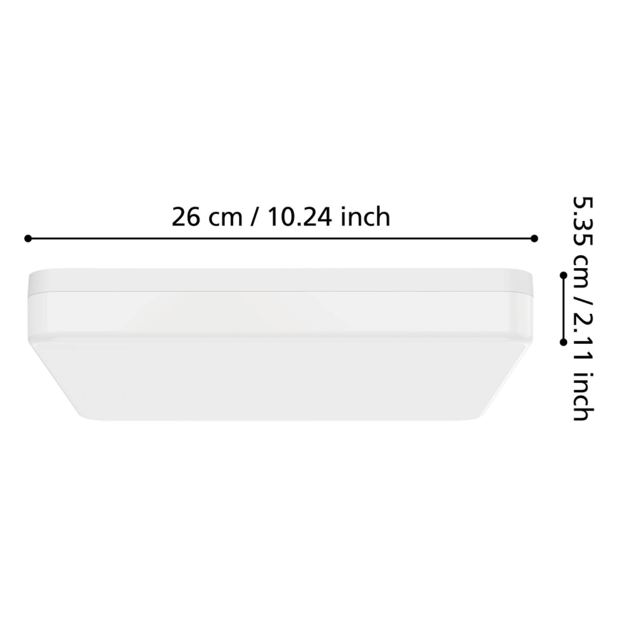 Eglo - Plafon łazienkowy LED/16,5W/230V 2700/4000/6500K 26x26 cm IP54 biały