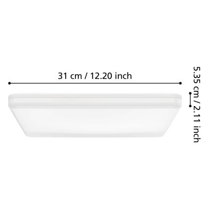 Eglo - LED oprawa sufitowa do łazienki 20W/230V 2700/4000/6500K 31x31 cm IP54 biała
