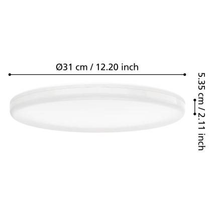 Eglo - LED oprawa sufitowa łazienkowa z czujnikiem ruchu LED/20W/230V 2700/4000/6500K śr. 31 cm IP54 biała