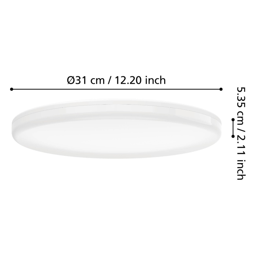 Eglo - LED oprawa sufitowa łazienkowa z czujnikiem ruchu LED/20W/230V 2700/4000/6500K śr. 31 cm IP54 biała