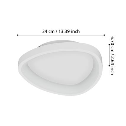 Eglo - LED Plafon ściemnialny LED/12W/230V 2700-6500K biały + pilot zdalnego sterowania