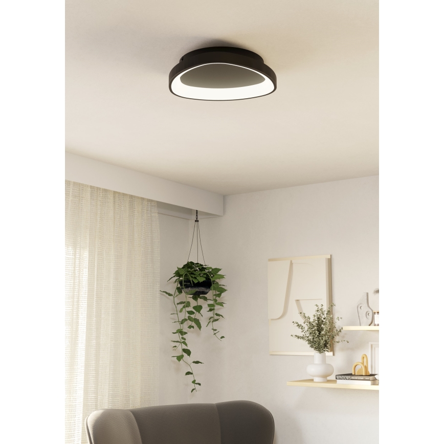 Eglo - LED Plafon ściemnialny LED/12W/230V 2700-6500K czarny + pilot zdalnego sterowania