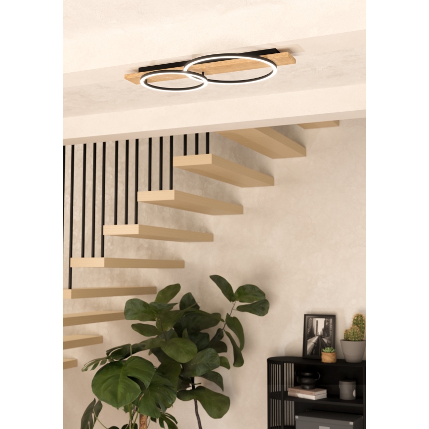 Eglo - LED Plafon 2xLED/12W/230V 3000K beżowy/czarny