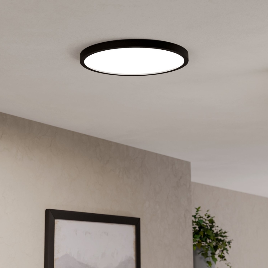 Eglo - Ściemnialna lampa sufitowa łazienkowa LED RGBW, 17,5 W, 230 V, 2700–6500 K, śr. 38,9 cm, IP44, czarna