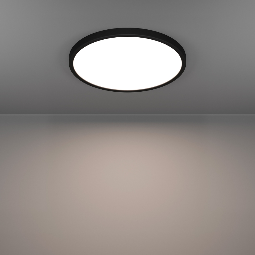 Eglo - Ściemnialna lampa sufitowa łazienkowa LED RGBW, 17,5 W, 230 V, 2700–6500 K, śr. 38,9 cm, IP44, czarna