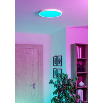 Eglo - LED RGBW ściemnialna lampa sufitowa do łazienki LED/17,5W/230V 2700-6500K śr. 39,9 cm IP44 biała