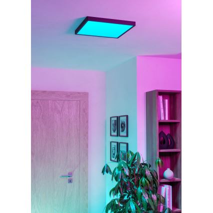 Eglo - LED RGBW ściemnialny plafon łazienkowy LED/17,8W/230V 2700-6500K Ø 39,9 cm IP44 czarny