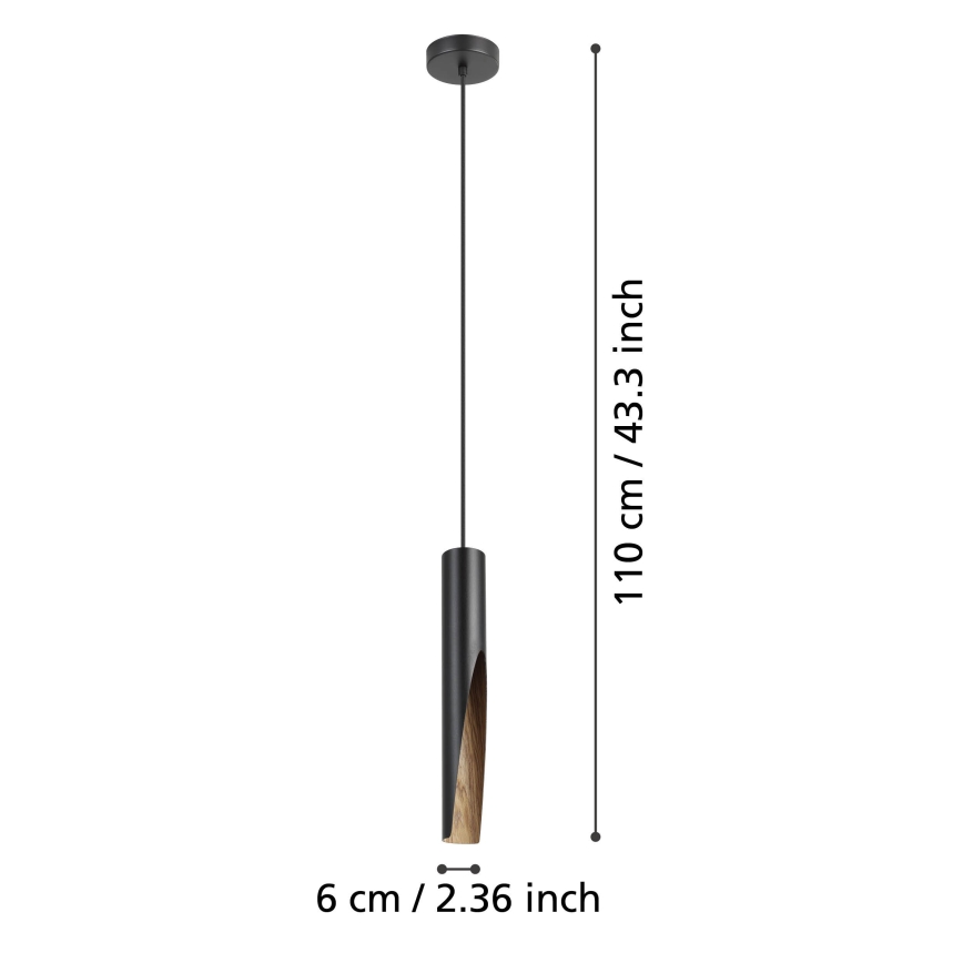 Eglo - LED Żyrandol na lince 1xGU10/4,5W/230V 3000K czarny/brązowy