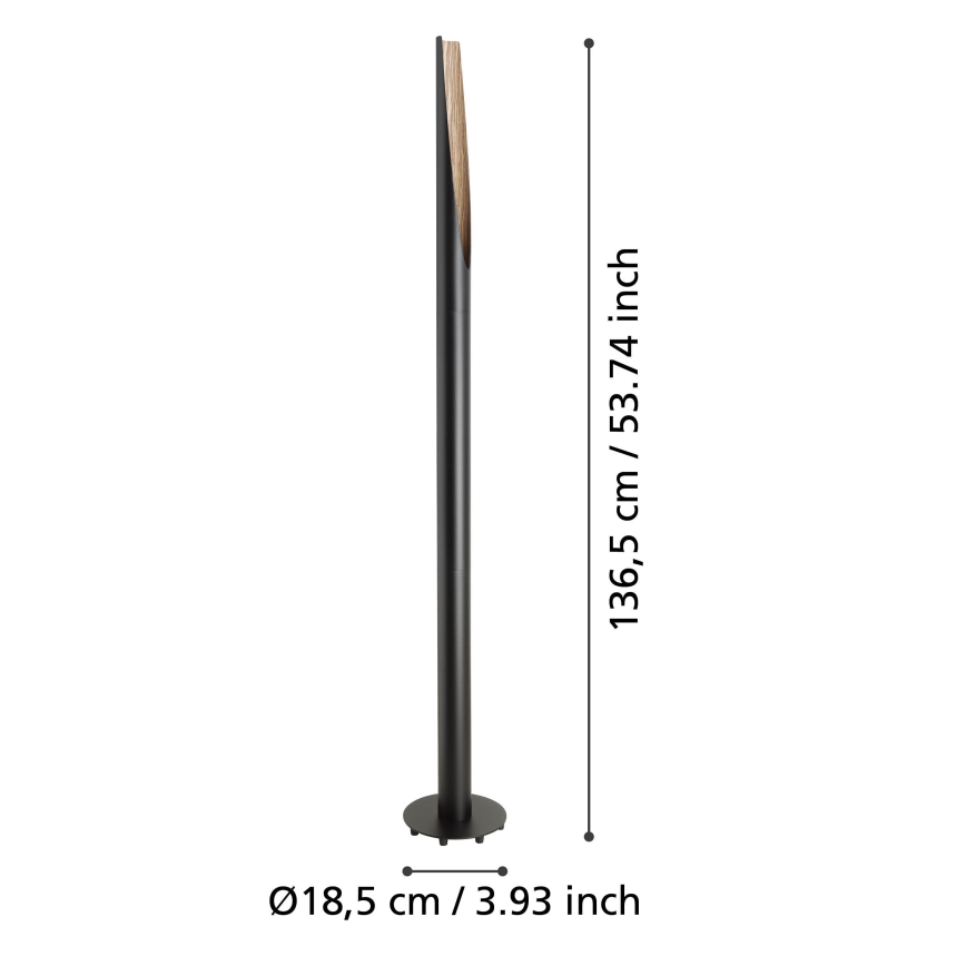 Eglo 901735 - LED Lampa podłogowa BARBOTTO 1xGU10/4,5W/230V 3000K czarna/brązowa