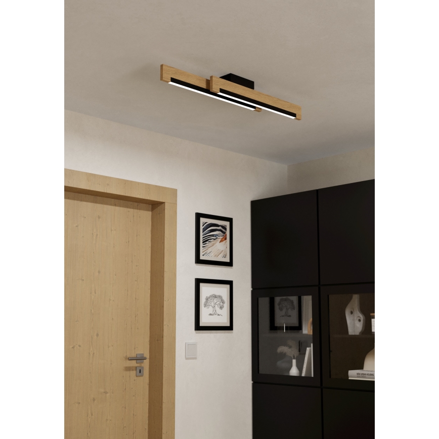 Eglo - LED Plafon ściemnialny 2xLED/10W/230V 3000K czarny/beżowy