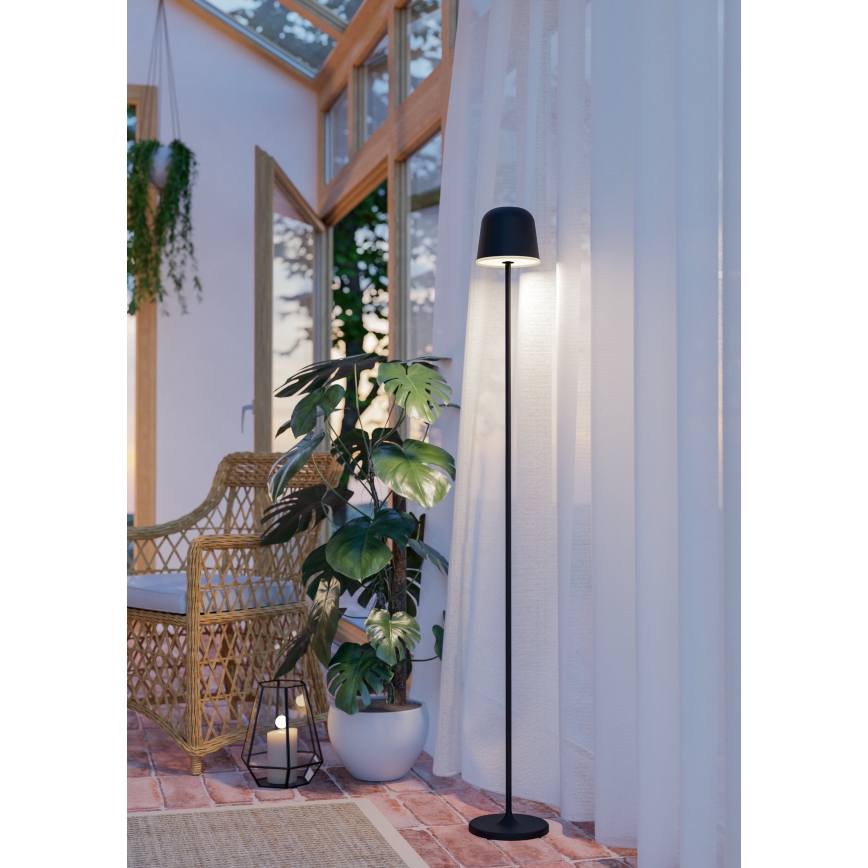 Eglo - LED Ściemnialna zewnętrzna ładowalna lampa podłogowa LED/4,3W/5V 2400/3000/4000K IP54 czarny