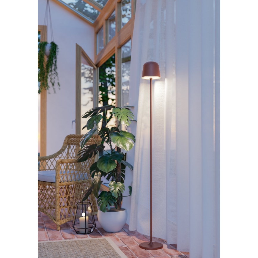 Eglo - LED Ściemnialna zewnętrzna ładowalna lampa podłogowa LED/4,3W/230V 2400/3000/4000K IP54 brązowy