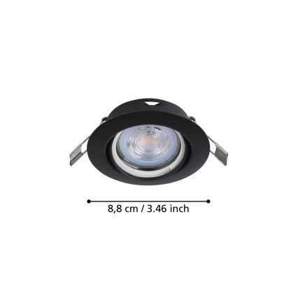 Eglo - ZESTAW 3x LED Oprawa wpuszczana 1xGU10/4W/230V czarna