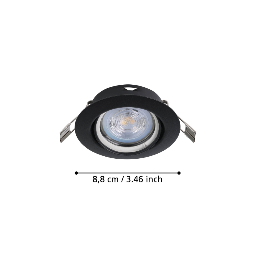 Eglo - ZESTAW 3x LED Oprawa wpuszczana 1xGU10/4W/230V czarna