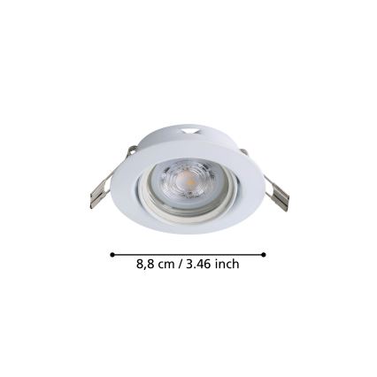 Eglo - ZESTAW 3x LED Oprawa wpuszczana 1xGU10/4W/230V biała