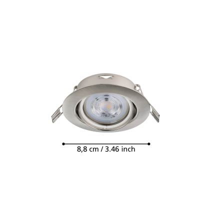 Eglo - ZESTAW 3x LED Oprawa wpuszczana 1xGU10/4W/230V matowy chrom