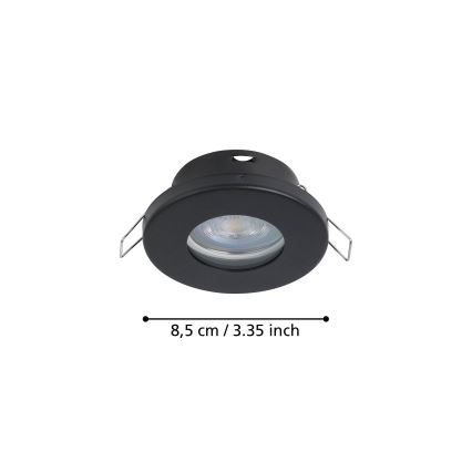 Eglo - ZESTAW 3xLED Oprawa wpuszczana łazienkowa 1xGU10/4W/230V IP44 czarne