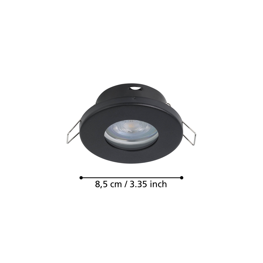 Eglo - ZESTAW 3xLED Oprawa wpuszczana łazienkowa 1xGU10/4W/230V IP44 czarne