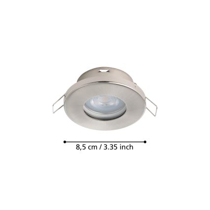 Eglo - ZESTAW 3xLED Oprawa wpuszczana łazienkowa 1xGU10/4W/230V IP44 matowy chrom