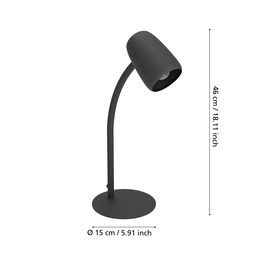 Eglo - Lampa stołowa 1xE14/18W/230V czarna