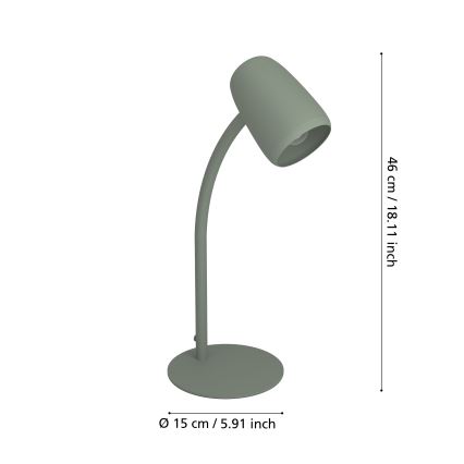 Eglo - Lampa stołowa 1xE14/18W/230V zielona