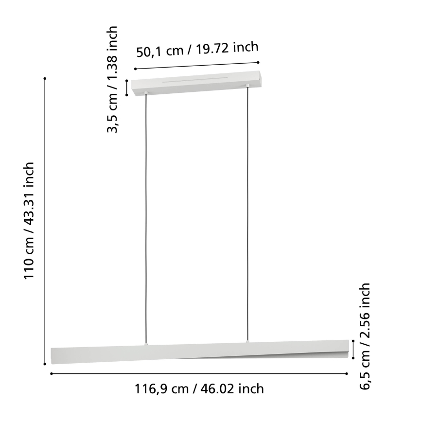 Eglo - LED RGBW ściemnialny żyrandol na linkach LED/19W/230V 2700-6500K szary