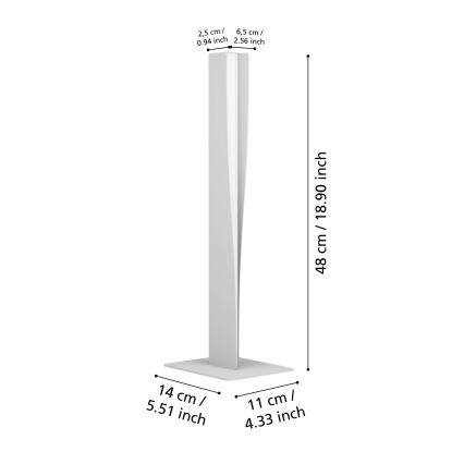Eglo - LED RGBW ściemnialna lampa stołowa LED/9W/230V 2700-6500K szara