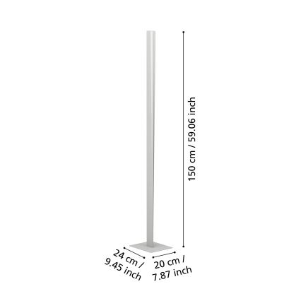 Eglo - Ściemnialna lampa stojąca LED RGBW LED/10,5W/230V + LED/15,2W szara