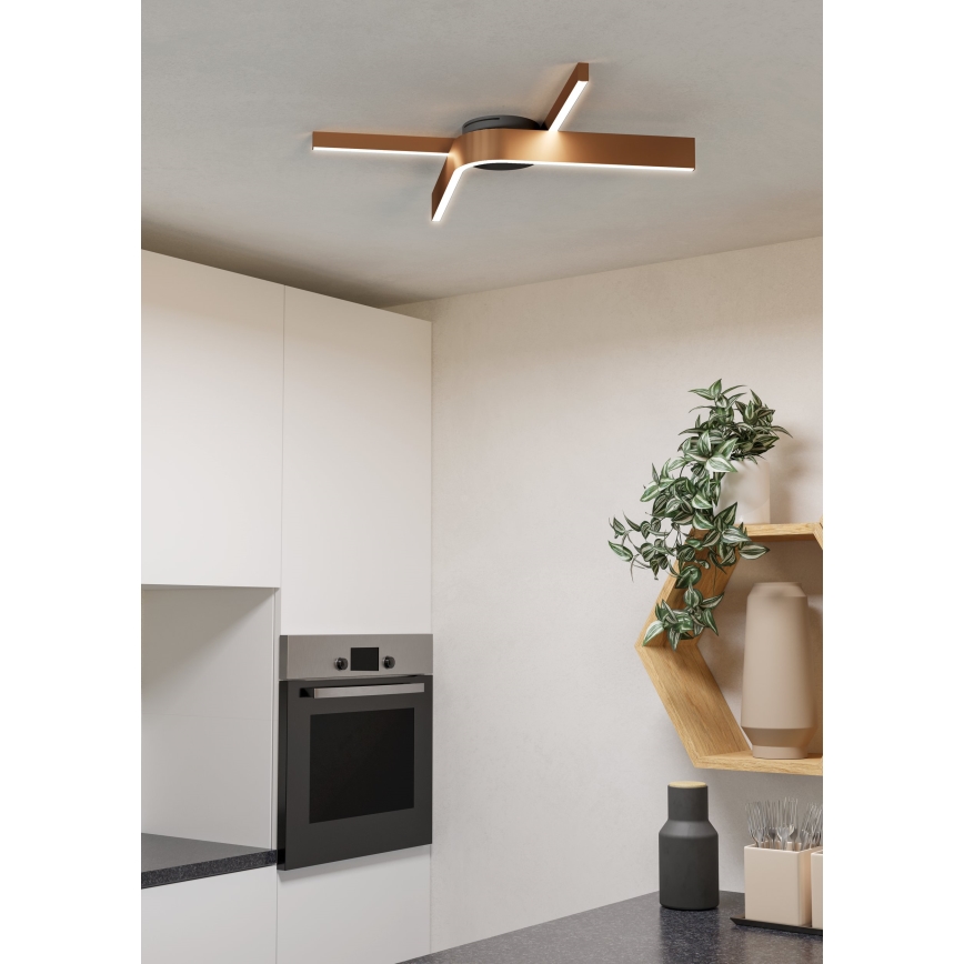 Eglo - LED RGBW Ściemnialna oprawa sufitowa 2xLED/18W/230V miedziana/czarna