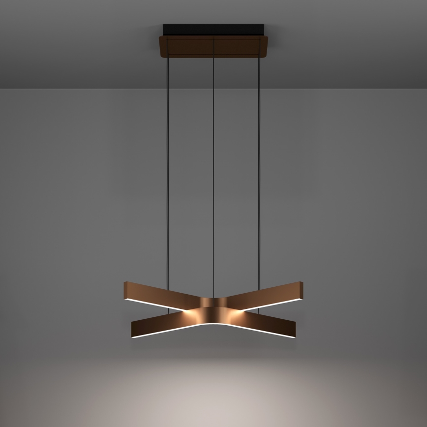 Eglo - LED RGBW ściemnialna lampa wisząca na lince 2xLED/18W/230V miedziano-czarna